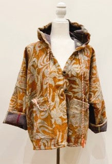 New Style Kantha Copped Shacket Jacket (Beige)