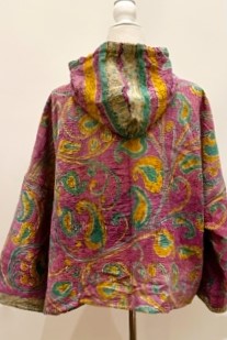 New Style Kantha Cropped Shacket Jacket (Purple)