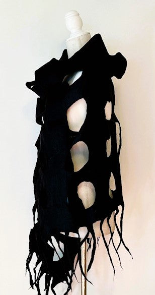 Runway Worthy, Add This Dramatic Artisan Ring Shawl To Your Basics. ( Black or White) .