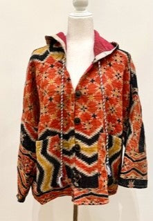 New Style Kantha Cropped Shacket Jacket  (Bronze)