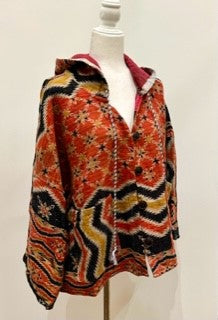 New Style Kantha Cropped Shacket Jacket  (Bronze)