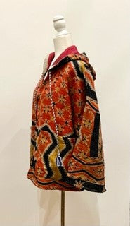 New Style Kantha Cropped Shacket Jacket  (Bronze)