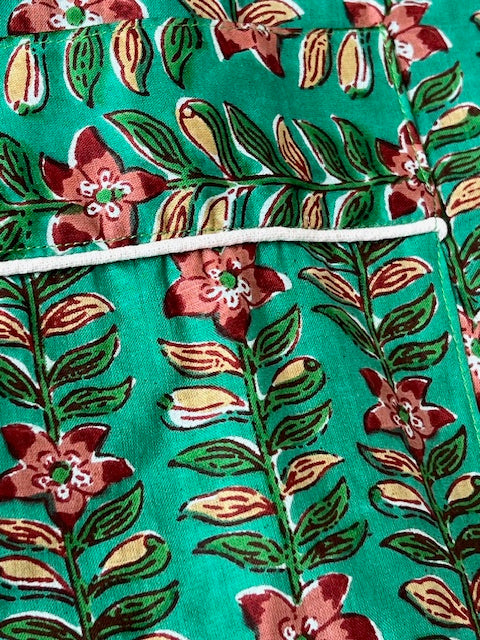 Ultra Soft Matching Cotton Pajama Shirt and Pant Set. Sleepover invited. (4 Gorgeous Greens)