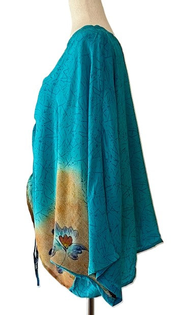 Best Seller: 4 Button Short Kantha Cotton Tunic is Seasonless (Mustard Floral)