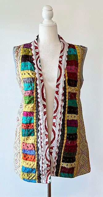 Artisan Cutwork Kantha Vest Coat Handmade