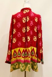 Kantha Cotton Embroidered Tunic: Best Seller (Red/Green)