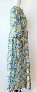 Cotton Block Print Midi Dress Is Delightful In A Marigold Print