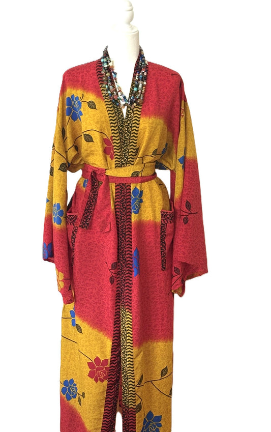 Luxurious and Glamorous Dramatic Silk Kimono Duster.