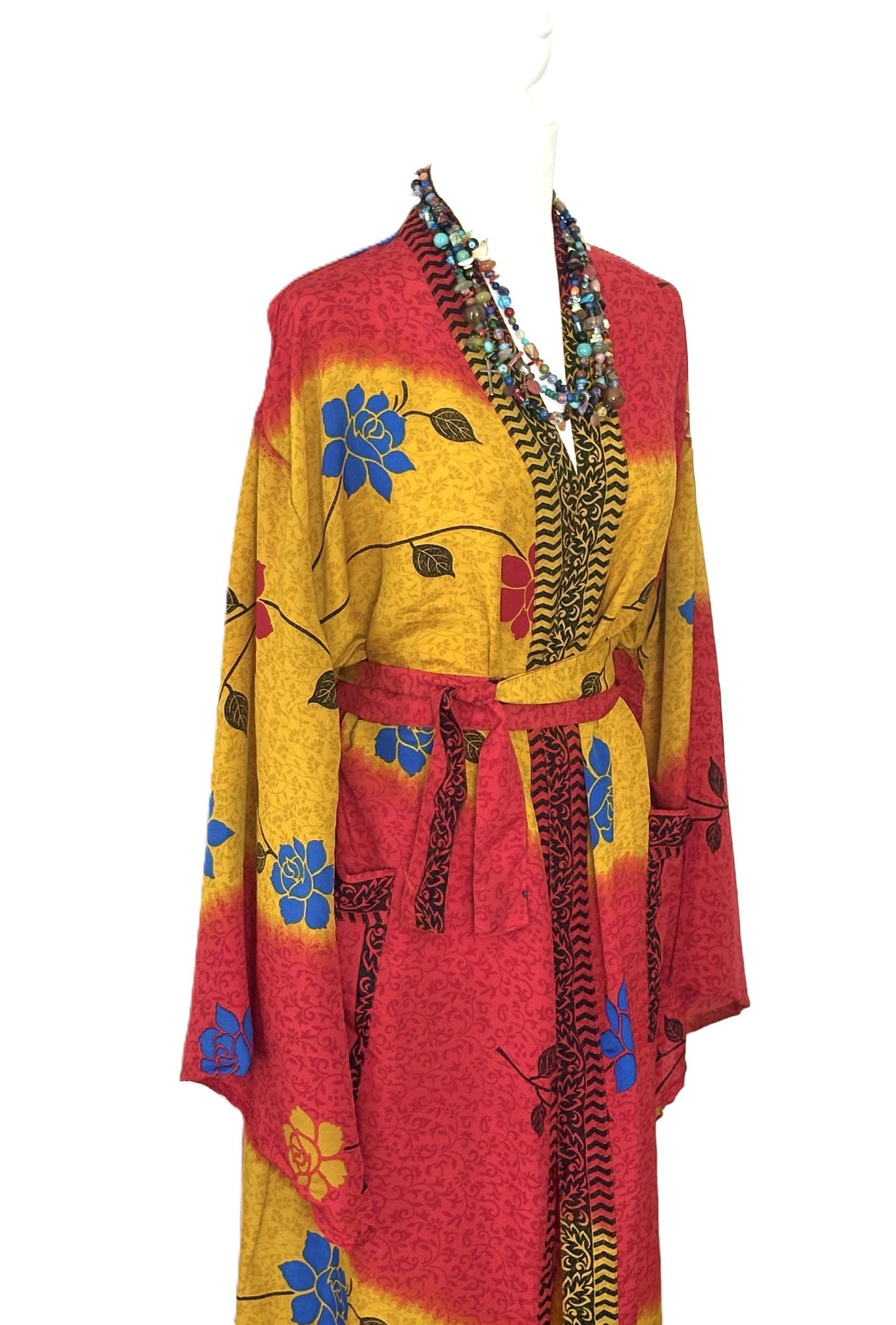 Luxurious and Glamorous Dramatic Silk Kimono Duster.