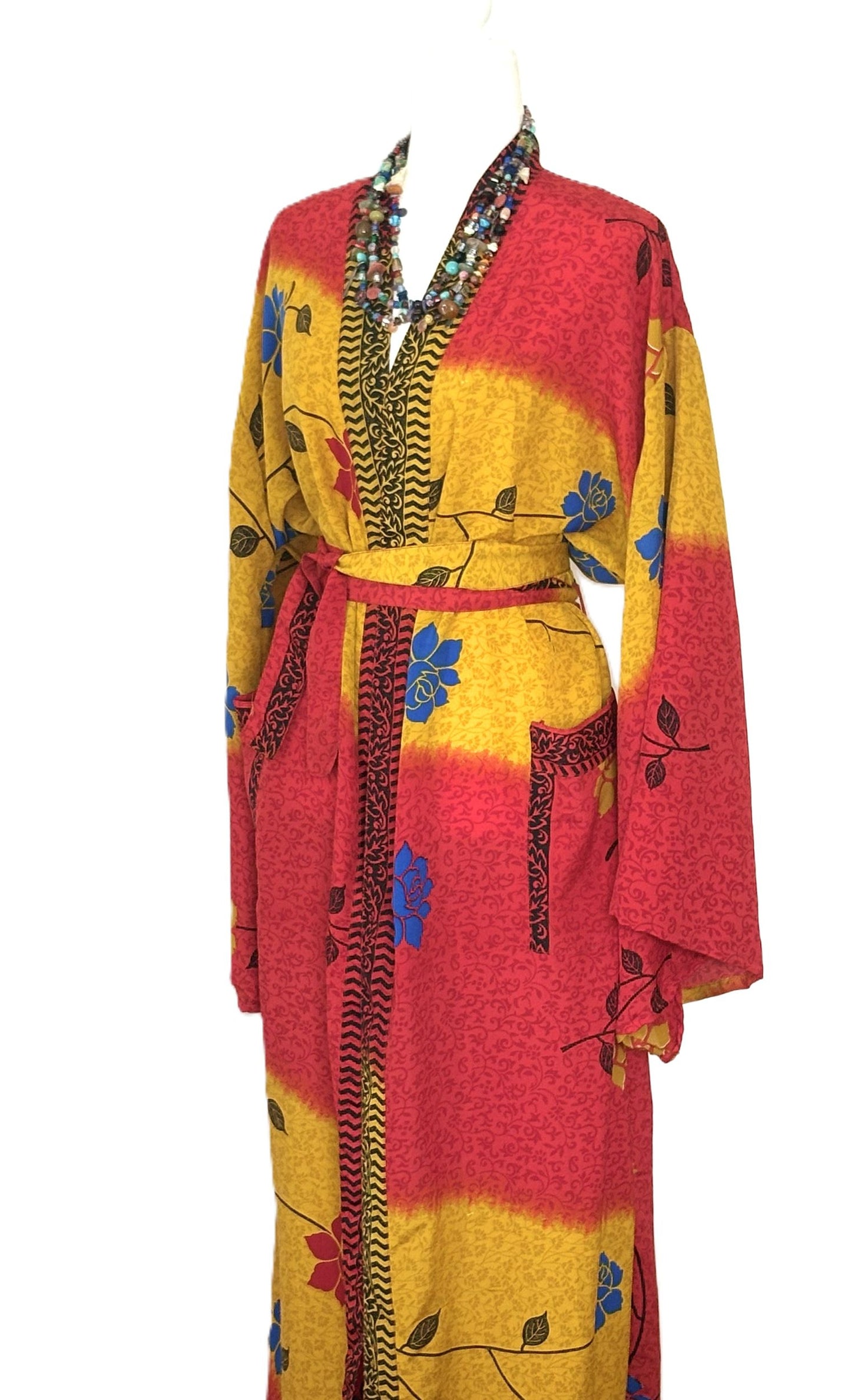 Luxurious and Glamorous Dramatic Silk Kimono Duster.