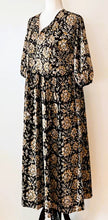 Cotton Block Print Midi Dress Is A Sophisticated Dress (Black)