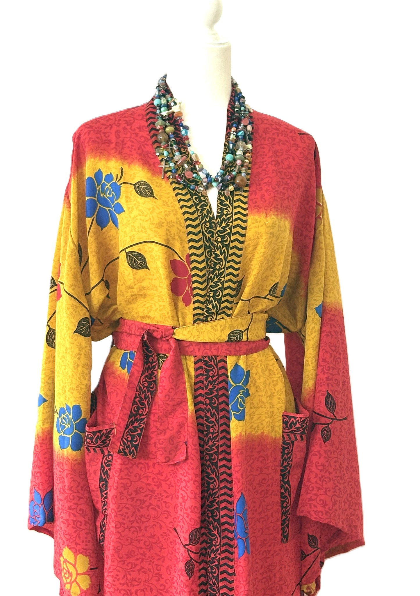 Luxurious and Glamorous Dramatic Silk Kimono Duster.