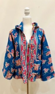 New Style Kantha Cropped Shacket Jacket (Royal)