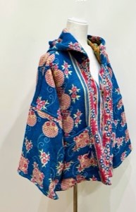 New Style Kantha Cropped Shacket Jacket (Royal)