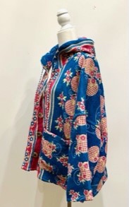 New Style Kantha Cropped Shacket Jacket (Royal)