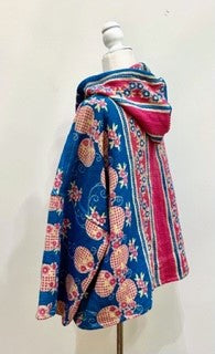 New Style Kantha Cropped Shacket Jacket (Royal)