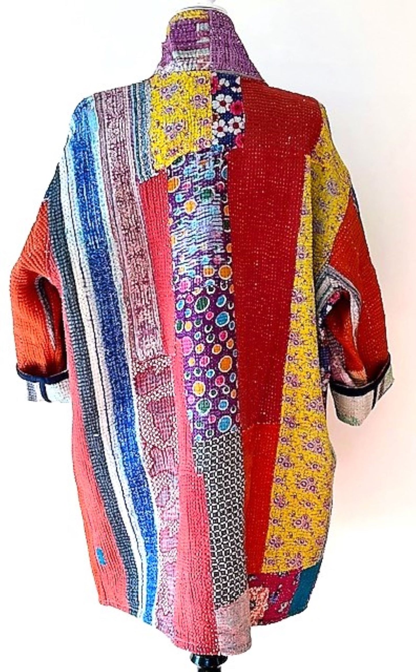 Specialty Collection: Designer Patchwork Hand Embroidered Jacket Fully Reversible. Beautiful (Pastel)