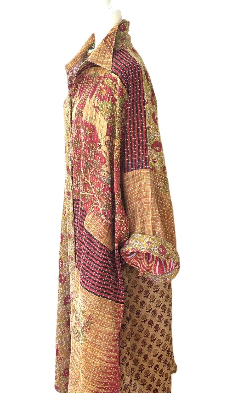 Pareo Kantha Free To Be Longsleeve Maxi. Everyone's Favorite (Bronze)