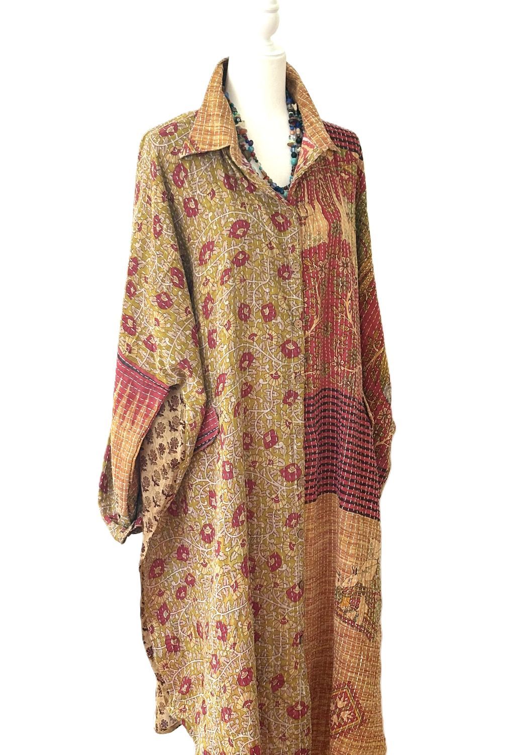 Pareo Kantha Free To Be Longsleeve Maxi. Everyone's Favorite (Bronze)