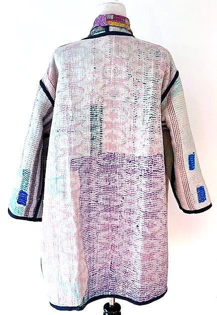 Specialty Collection: Designer Patchwork Hand Embroidered Jacket Fully Reversible. Beautiful (Pastel)