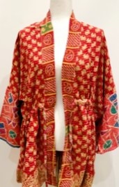 Gorgeous Open Kantha Embroidered Jacket  (RedMix)