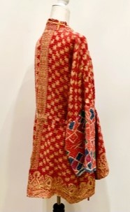 Gorgeous Open Kantha Embroidered Jacket  (Red/Gold Border)