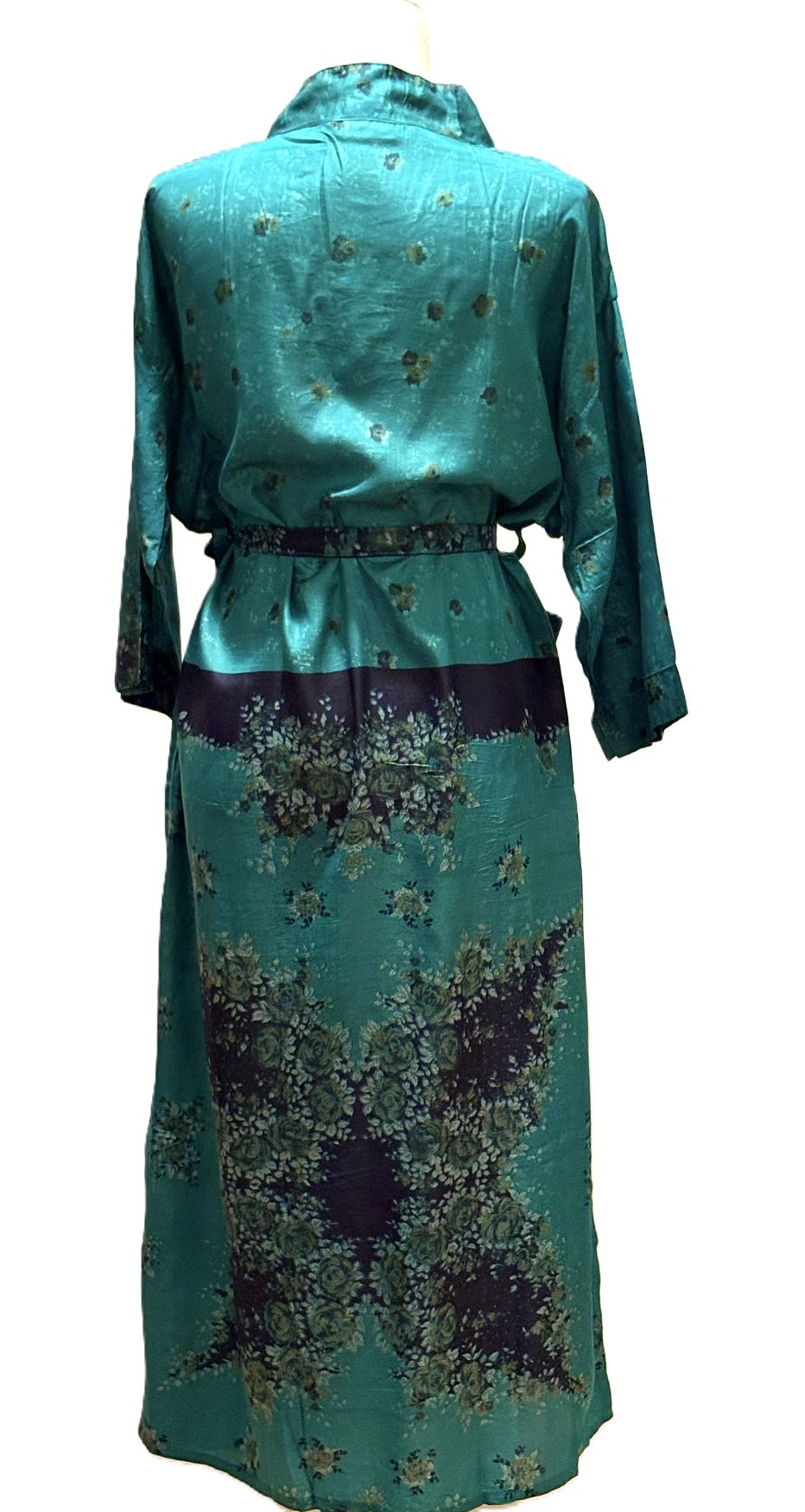 Signature Collection, Captivating Long Silk Kimono Duster.  (Teal)