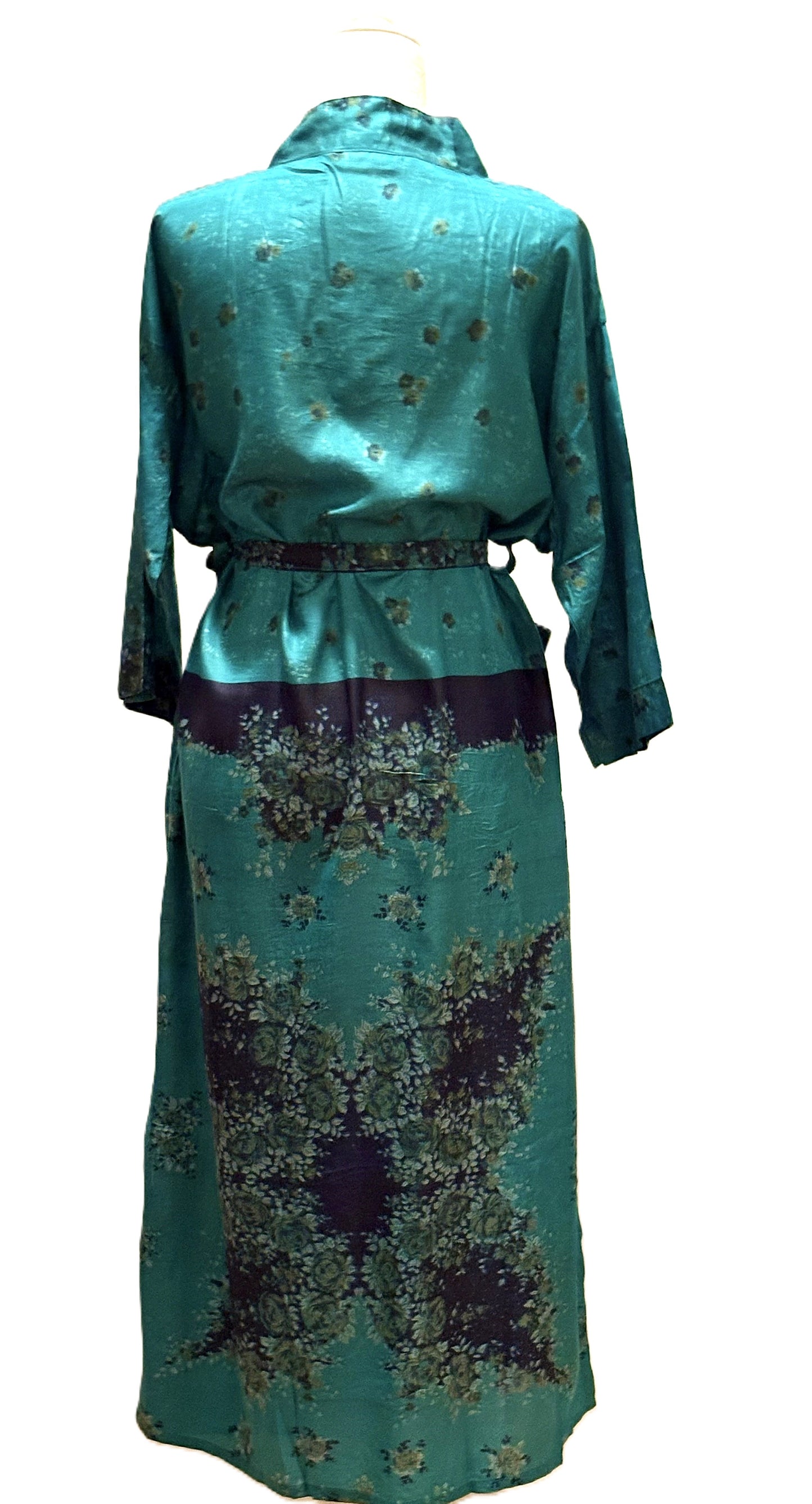 Long Silk Kimono Duster,  Dramatic Print Is Perfect For Layering.