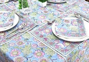 Complete Collection: Handmade Block Print Linens (Blooming Blooms))