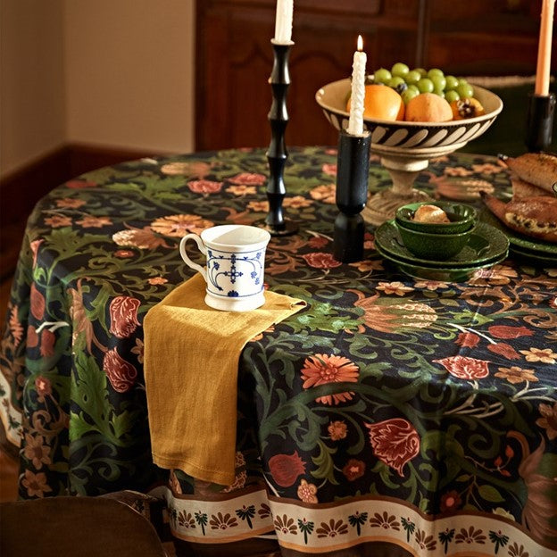 Waterproof Scroll Grass Floral Table Cloth (60 x 90)