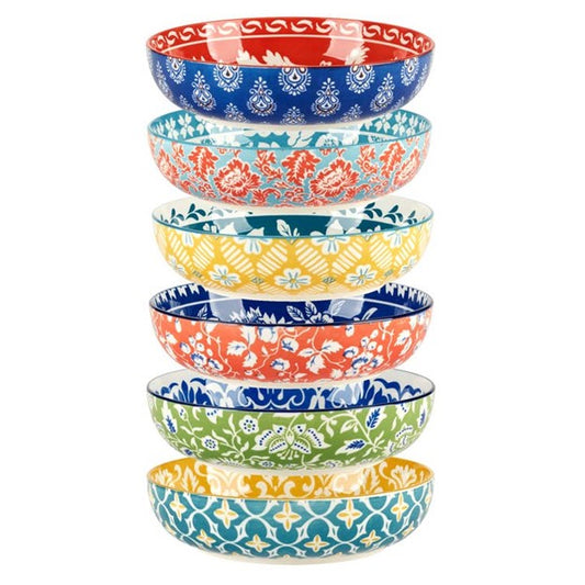 Panache Soup or Pasta Bowls. Sold In Sets of  6.  Mixed Prints