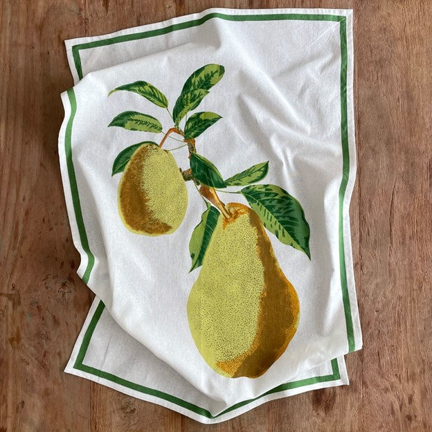 Pear Floursack Kitchen Towel Set of 2