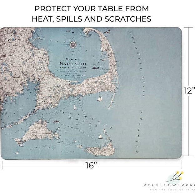 Cape Cod Cork-Backed Placemats, Sold in Sets of 4