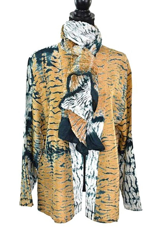 The Accessory, Shibori Hand Printed Silk Jacket.  Very Special.