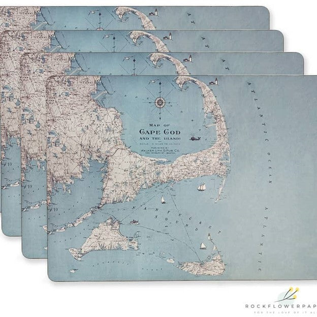 Cape Cod Cork-Backed Placemats, Sold in Sets of 4