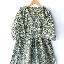 Sophisticated Block Print Floral Dress (Lilac/Olive)