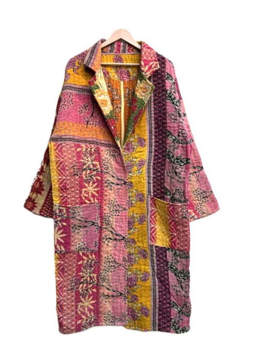 Specialty Collection: Patchwork Stylized Coat Fully Reversible. (Rose)