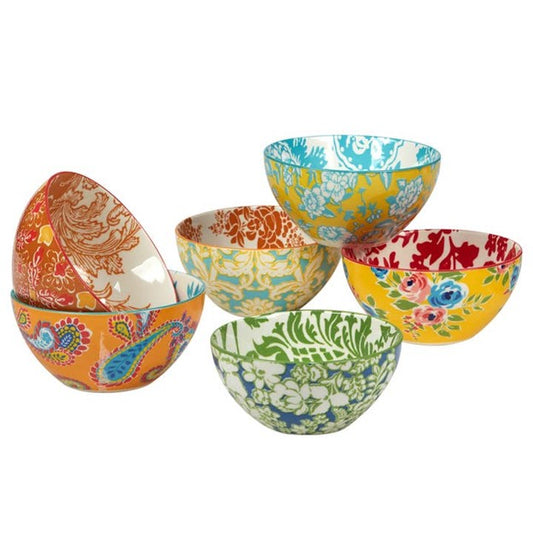 Damask Floral All Purpose Bowls Size 4.75 X 2.25. Sold In Sets of  6.  Mixed Prints