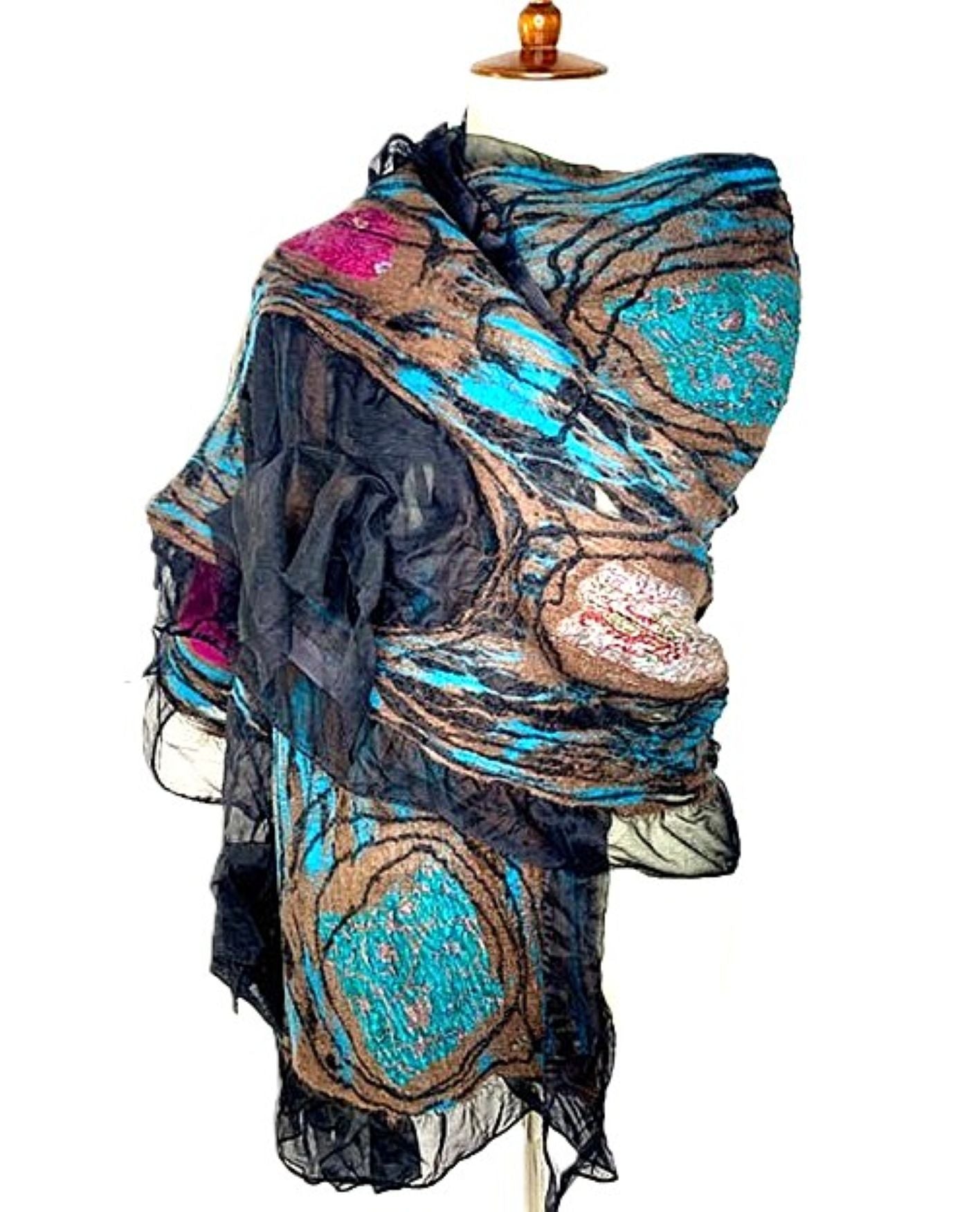 Artisan Silk And Wool Shawl, Gypsy Wrap Is a Purchase with a Purpose.