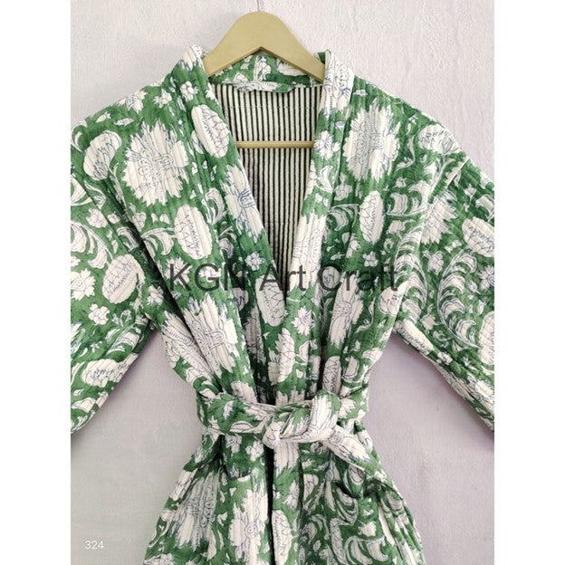 Lively Short Designer Wrap Jacket. Fully Reversible . (Green and White)