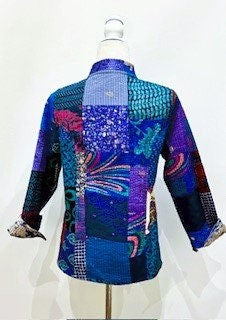 Luxe Reversible Cotton Quilted Women's Jacket (Deep Jewel Tones)
