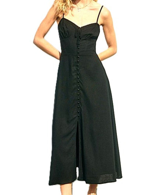Dresses: Sweetheart Midi Corset Dress In Linen. Best Seller