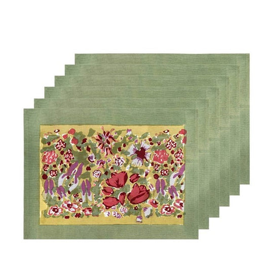 Couleur Nature's Jardin Red & Green | Placemats - Set of 6