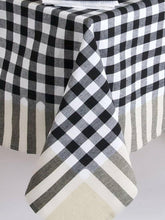 Classic Bistro Checked Tablecloth in Navy or Black