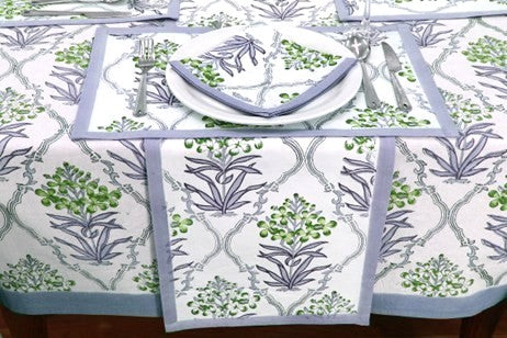 Complete Collection: Handmade Block Print Linens.  (Lilac and Green)