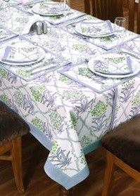 Complete Collection: Handmade Block Print Linens.  (Lilac and Green)