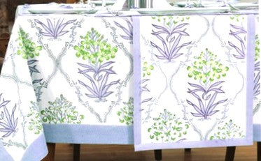 Complete Collection: Handmade Block Print Linens.  (Lilac and Green)