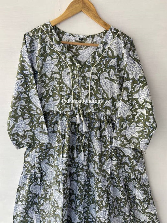 Paisley Block Print Cotton Dress, A Comfortable Basic