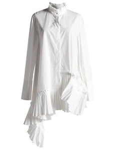 Great White Shirt with Asymmetrical Hem (available in Black also)