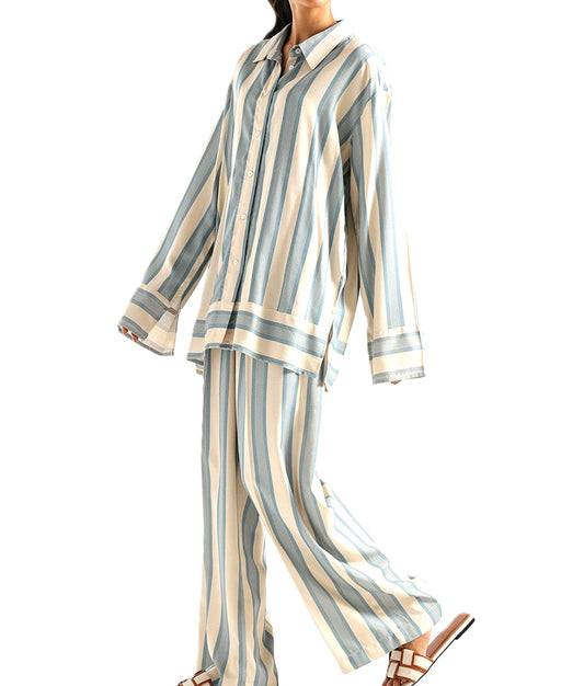 Sophisticated Contemporary Pantsuit. Dreamy Baby Blue Color.